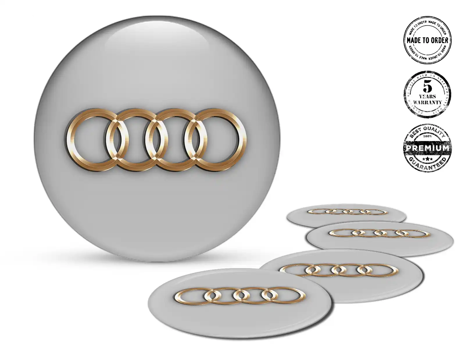 Audi Style Décalques Roues Badges Silicone Racing